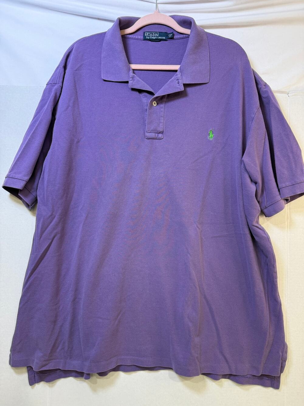 Polo Ralph Lauren Men's 2XB Big & Tall Purple Polo Shirt Green Pony